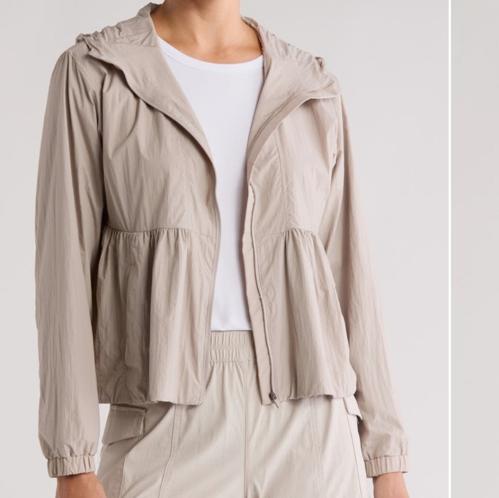 Nap Loungewear Tan‎ Cropped Slouchy Jacket Women's Small